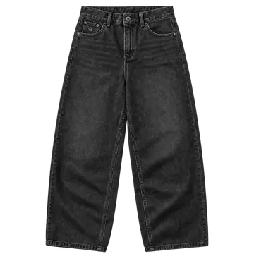 Washed-black CROWN baggy denim